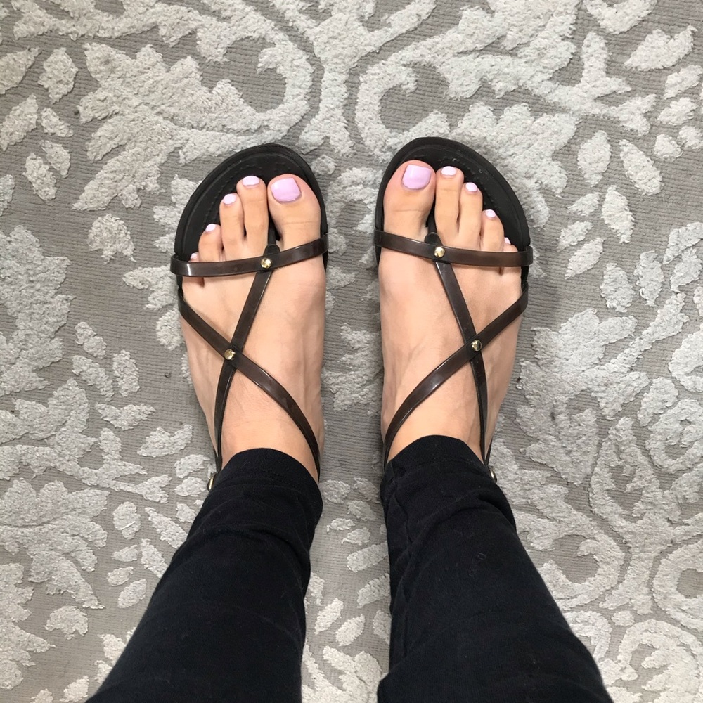 Crocs sandals - size 7-  gray rubber